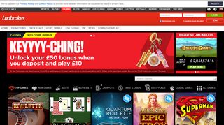 
                            6. Ladbrokes Gaming: Play Online Casino | Bet £10 get £50 at ...