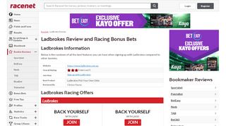 
                            12. Ladbrokes Review + $$ Bonus Bet Offer $$ | Up To $300 in Free Bets