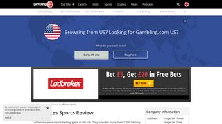 
                            10. Ladbrokes Sports Betting - Free Bet Bonus for the UK - Gambling.com