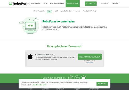 
                            4. Laden Sie RoboForm Passwort-Manager herunter