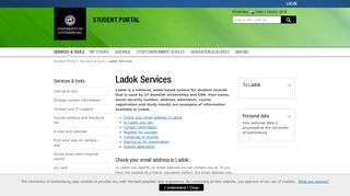 
                            2. Ladok Services – Student Portal - student@gu