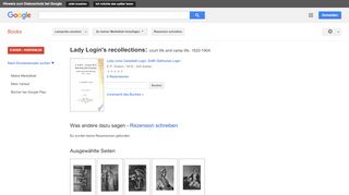 
                            8. Lady Login's recollections: court life and camp life, 1820-1904 - Google Books-Ergebnisseite