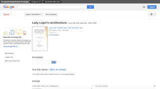 
                            11. Lady Login's recollections: court life and camp life, 1820-1904 - Resultat for Google Books