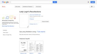
                            13. Lady Login's Recollections - Hasil Google Books