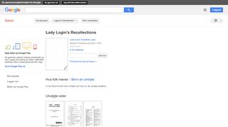 
                            6. Lady Login's Recollections - Resultat for Google Books