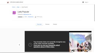 
                            10. Lady Popular - Google Chrome