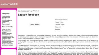 
                            7. Lagsoft facebook download - veotarradel.tk