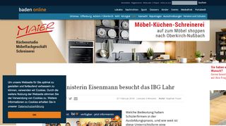 
                            11. Lahr Kultusministerin Eisenmann besucht das IBG Lahr Nachrichten ...