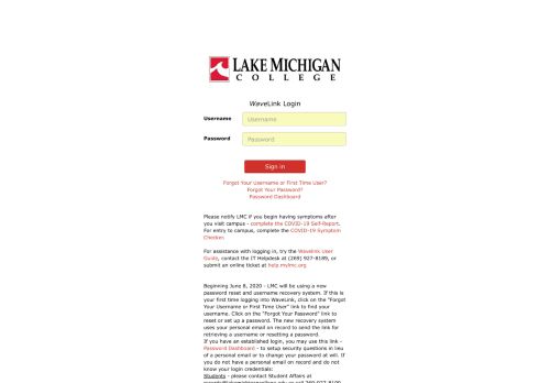 
                            6. Lake Michigan College Login - powered by SunGard Higher ...