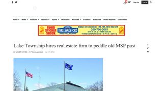 
                            12. Lake Township hires real estate firm to peddle old MSP post | Local ...