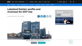 
                            6. Lakeland Dairies' profits and revenues for 2017 rise - RTE