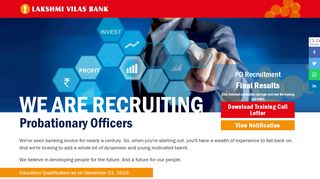 
                            2. Lakshmi Vilas Bank is hiring Probationary Officers. Explore Career ...