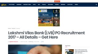
                            5. Lakshmi Vilas Bank (LVB) PO Recruitment 2017 – All Details – Get ...