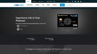 
                            7. Lakshmi Vilas Bank (LVB) SBI Platinum Credit Card - Apply Now | SBI ...