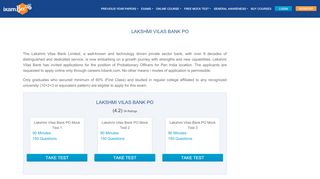 
                            9. Lakshmi Vilas Bank PO Mock Test 2019 | LVB Online Test Series for ...
