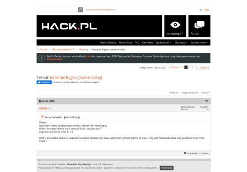 
                            6. łamanie loginu [same liczby] - Hack.pl