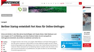 
                            6. Lamapoll: Berliner Startup entwickelt Fort Knox für Online-Umfragen ...