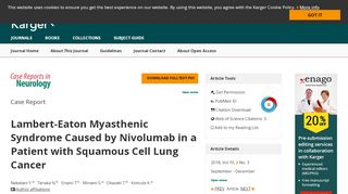 
                            8. Lambert-Eaton Myasthenic Syndrome Caused by Nivolumab in a ...