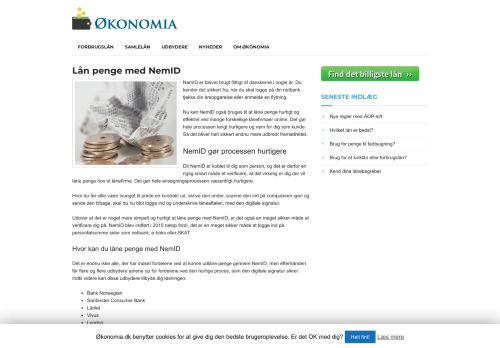 
                            7. Lån penge med NemID - Om lån med NemID godkendelse online