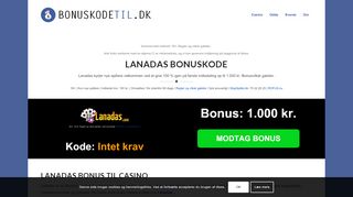 
                            11. Lanadas bonuskode - Bonuskoder til odds og casino