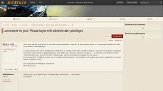 
                            4. Lancement de jeux: Please login with administator privileges ...