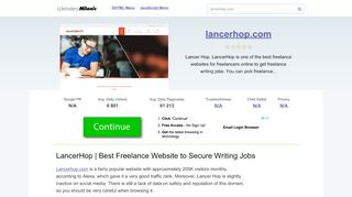 
                            12. Lancerhop.com website. LancerHop | Best Freelance ...