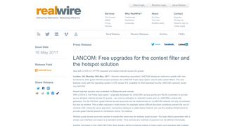 
                            13. LANCOM: Free upgrades for the content filter and the hotspot solution