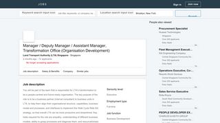 
                            7. Land Transport Authority (LTA) Singapore hiring Manager / Deputy ...