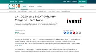 
                            13. LANDESK and HEAT Software Merge to Form Ivanti - PR Newswire