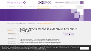 
                            6. Landeskirche Hannovers mit neuem Partner im Internet