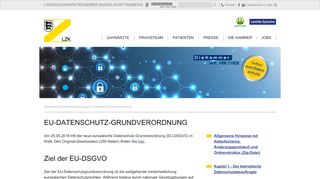 
                            13. Landeszahnärztekammer BW: EU-Datenschutz-Grundverordnung