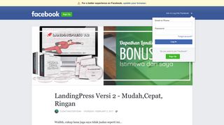 
                            6. LandingPress Versi 2 - Mudah,Cepat, Ringan | Facebook