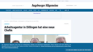 
                            13. Landkreis: Arbeitsagentur in Dillingen hat eine neue Chefin ...