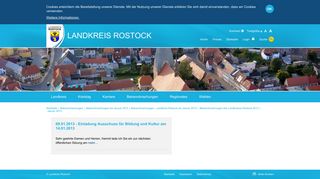 
                            12. Landkreis Rostock - Einladung Ausschuss für Bildung und Kultur am ...