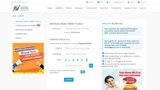 
                            5. Landline | BSNL Portal