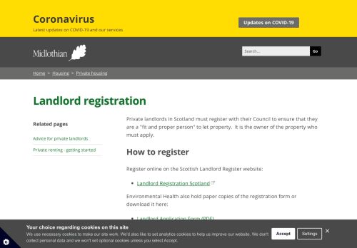 
                            2. Landlord registration | Landlord registration | Midlothian Council