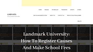 
                            11. Landmark University: How To Register Causes And Make School ...