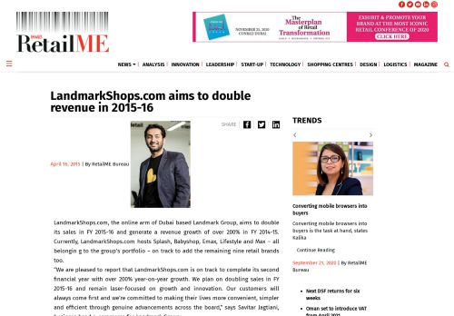 
                            11. LandmarkShops.com aims to double revenue in 2015-16 - Future of ...