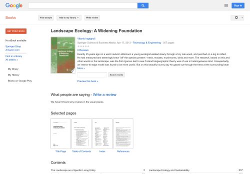 
                            10. Landscape Ecology: A Widening Foundation