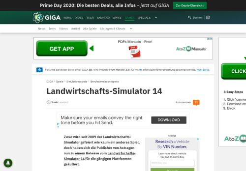
                            4. Landwirtschafts-Simulator 14 - alle Infos bei GIGA
