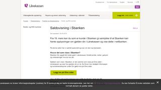 
                            8. Lånekassen - Saldovisning i Sbanken