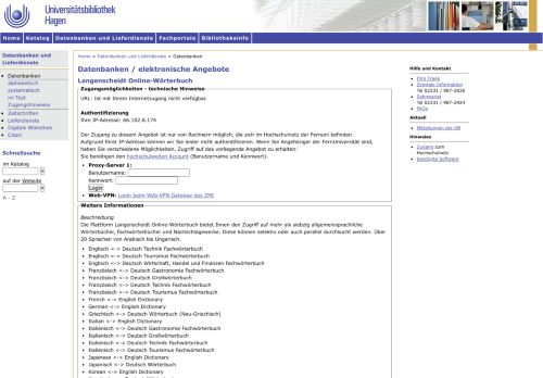 
                            11. Langenscheidt Online-Wörterbuch - Universitätsbibliothek Hagen
