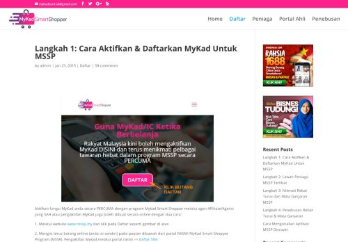 
                            6. Langkah 1: Cara Aktifkan & Daftarkan MyKad Untuk MSSP