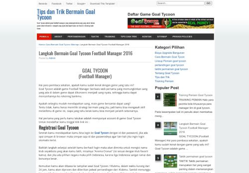 
                            11. Langkah Bermain Goal Tycoon Football Manager 2016 | Tips dan Trik ...