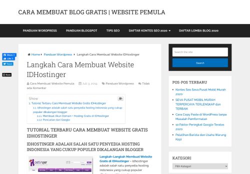 
                            4. Langkah-Langkah Membuat Website Gratis di IDHostinger |