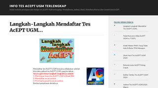 
                            2. Langkah-Langkah Mendaftar Tes AcEPT UGM… - Jadwal Tes AcEPT ...