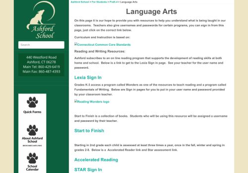 
                            12. Language Arts Ashford School