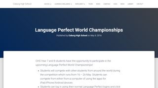 
                            10. Language Perfect World Championships – Coburg High School