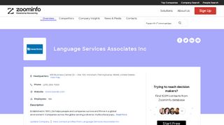 
                            13. Language Services Associates Inc | ZoomInfo.com
