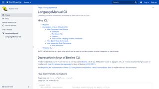 
                            12. LanguageManual Cli - Apache Hive - Apache Software Foundation
